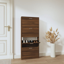vidaXL barna tölgyszínű szerelt fa cipősszekrény 59 x 17 x 150 cm bútor