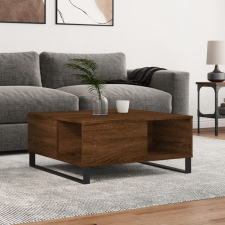 vidaXL barna tölgyszínű szerelt fa dohányzóasztal 80x80x36,5 cm bútor