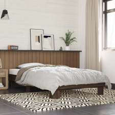 vidaXL barna tölgyszínű szerelt fa és fém ágykeret 100 x 200 cm ágy és ágykellék