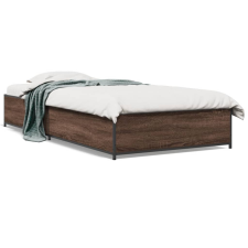 vidaXL barna tölgyszínű szerelt fa és fém ágykeret 75 x 190 cm ágy és ágykellék