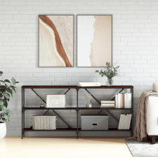vidaXL barna tölgyszínű szerelt fa és vas tálalóasztal 160x30x75 cm bútor