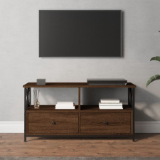 vidaXL barna tölgyszínű szerelt fa és vas TV-szekrény 90x33x45 cm bútor