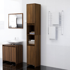 vidaXL barna tölgyszínű szerelt fa fürdőszobaszekrény 30x30x183,5 cm fürdőszoba bútor