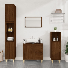 vidaXL barna tölgyszínű szerelt fa fürdőszobaszekrény 65x33x60 cm fürdőszoba bútor