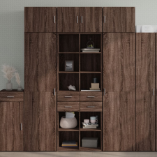 vidaXL barna tölgyszínű szerelt fa magasszekrény 70 x 42,5 x 185 cm bútor