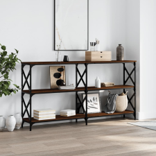 vidaXL barna tölgyszínű szerelt fa tálalóasztal 200 x 28 x 80,5 cm bútor