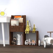 vidaXL Barna tölgyszínű szerelt fa újságtartó gyerekeknek 71x30x78,5cm bútor