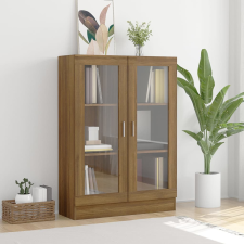 vidaXL barna tölgyszínű szerelt fa vitrinszekrény 82,5x30,5x115 cm bútor