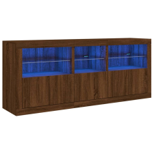 vidaXL barna tölgyszínű tálalószekrény LED-ekkel 162 x 37 x 67 cm (3209001) bútor
