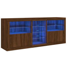 vidaXL barna tölgyszínű tálalószekrény LED-ekkel 162 x 37 x 67 cm (3209036) bútor