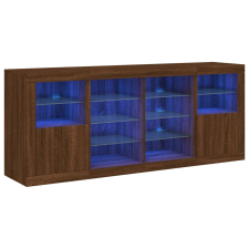 vidaXL barna tölgyszínű tálalószekrény LED-ekkel 163 x 37 x 67 cm (3209099) bútor