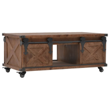 vidaXL barna tömör fenyő dohányzóasztal 91 x 51 x 38 cm bútor