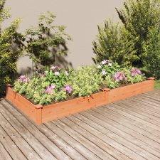 vidaXL Barna tömör fenyőfa kerti magaságyás béléssel 240x120x25 cm kerti tárolás