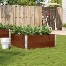 vidaXL barna tömör fenyőfa kerti növénytartó 100 x 100 cm kerti tárolás