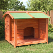 vidaXL barna tömör fenyőfa kutyakennel 96x87x80,5 cm szállítóbox, fekhely kutyáknak