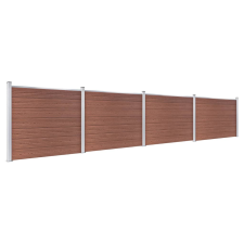 vidaXL barna WPC kerítéspanelszett 699 x 146 cm   (3070453) építőanyag
