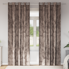 vidaXL Bársony függöny szett 2 db szemfüggönnyel Kávé 245x140 cm lakástextília
