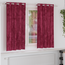 vidaXL Bársonyfuggönyök 2 db grommet függönnyel Burgundi vörös 175x140 cm lakástextília