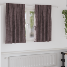 vidaXL Bársonyfűggönyök 2 db Szemelve Barna 140x140 cm lakástextília