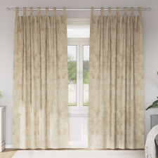 vidaXL Bársonyfugönyök 2 db fémgyűrűvel Krém 260x140 cm lakástextília