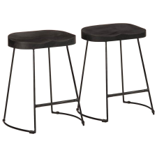 vidaXL bárszékek 2 db Fekete 46x38x52 cm tömör fa Mango bútor