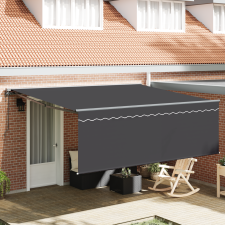 vidaXL Behúzható napellenző Szürke 400 × 300 cm Alumínium, szövet kerti bútor