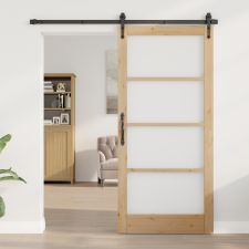 vidaXL Belső Ráccsal Ellátott Ajtó "ORKDAL" 93x202x4 cm Szilárd Fenyőfából nyílászáró