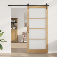 vidaXL Belsőajtó Üveggel "ORKDAL" 93x211x4 cm Szilárd Fenyő Fa nyílászáró