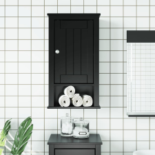 vidaXL BERG fekete tömör fenyőfa fürdőszobaszekrény 40x27x71,5 cm fürdőszoba bútor