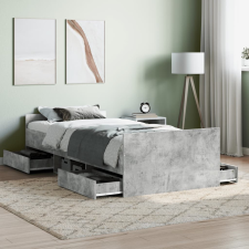 vidaXL betonszürke ágykeret fej- és lábtámlával 100 x 200 cm ágy és ágykellék
