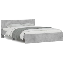 vidaXL betonszürke ágykeret fejtámlával 150 x 200 cm (3207479) ágy és ágykellék