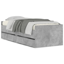 vidaXL betonszürke ágykeret fiókokkal 90x190 cm (3207353) ágy és ágykellék