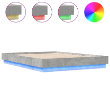 vidaXL betonszürke ágykeret LED-világítással 160x200 cm (3209782) ágy és ágykellék