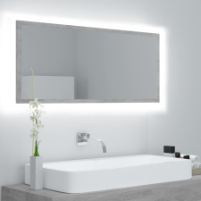 vidaXL Betonszürke akril LED-es fürdőszobatükör 100x8,5x37 cm fürdőszoba bútor