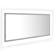vidaXL betonszürke akril LED-es fürdőszobatükör 100x8,5x37 cm (804944) fürdőszoba bútor