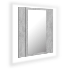 vidaXL betonszürke akril LED-es tükrös fürdőszobaszekrény 40x12x45 cm (804952) fürdőszoba bútor