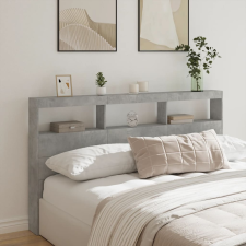 vidaXL betonszürke áthidalószekrény LED-világítással 180 x 17 x 102 cm ágy és ágykellék