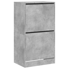 vidaXL betonszürke cipőszekrény 2 kihajtható fiókkal 60 x 42 x 108 cm (3214388) bútor