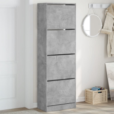 vidaXL betonszürke cipőszekrény 4 kihajtható fiókkal 60x34x187,5 cm bútor