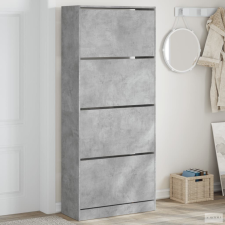 vidaXL Betonszürke cipőszekrény 4 kihajtható fiókkal 80x34x187,5 cm bútor