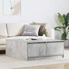 vidaXL betonszürke dohányzóasztal fiókokkal 100x100x40 cm bútor