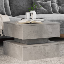 vidaXL betonszürke dohányzóasztal LED-lámpákkal 50 x 50 x 40 cm bútor