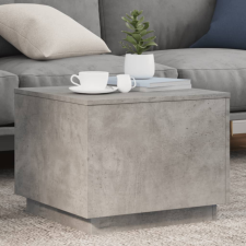 vidaXL betonszürke dohányzóasztal LED-lámpákkal 50 x 50 x 40 cm bútor