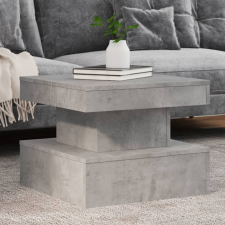 vidaXL Betonszürke dohányzóasztal LED-lámpákkal 50 x 50 x 40 cm bútor