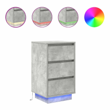 vidaXL betonszürke éjjeliszekrény LED-világítással 38x34x65 cm (861304) bútor
