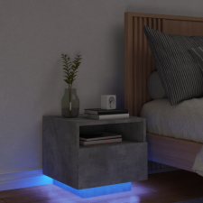 vidaXL betonszürke éjjeliszekrény LED-világítással 40 x 39 x 37 cm bútor