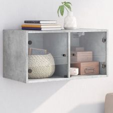 vidaXL betonszürke faliszekrény üvegajtókkal 68,5x37x35 cm bútor