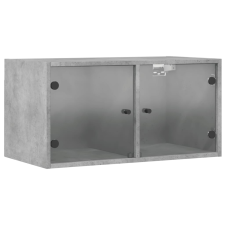 vidaXL betonszürke faliszekrény üvegajtókkal 68,5x37x35 cm (836503) bútor