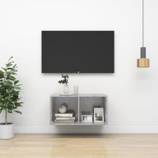 vidaXL betonszürke falra szerelhető forgácslap TV-szekrény 37x37x72 cm bútor