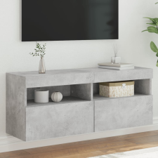 vidaXL betonszürke falra szerelhető TV-szekrény LED-del 100x30x40 cm bútor